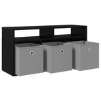 Lowboard with Drawer Black Oak 87 x 27.5 x 43 cm