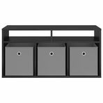 Lowboard with Drawer Black Oak 87 x 27.5 x 43 cm