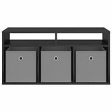 Lowboard with Drawer Black Oak 87 x 27.5 x 43 cm - Rear View