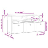 Lowboard with Drawer Black Oak 87 x 27.5 x 43 cm