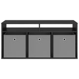 Lowboard with Drawer Black Oak 102 x 32 x 48.5 cm - Rear View