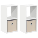 Bedside Table 2 pcs White 25.5 x 22 x 49.5 cm Engineered Wood