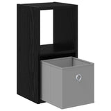 Bedside Table with Drawer 2 pcs Black Oak 25.5 x 22 x 49.5 cm - 45-Degree Angle