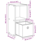 Bedside Table with Drawer 2 pcs Black Oak 25.5 x 22 x 49.5 cm