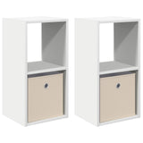 Bedside Table 2 pcs White 30.5 x 27 x 59.5 cm Engineered Wood - Front View