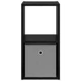 Bedside Table with Drawer 2 pcs Black Oak 30.5 x 27 x 59.5 cm - Rear View