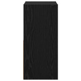 Bedside Table with Drawer 2 pcs Black Oak 30.5 x 27 x 59.5 cm - Close-Up Angle