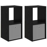 Bedside Table 2 pcs Black Oak 35 x 32 x 68.5 cm Engineered Wood