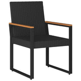 Outdoor Furniture Set with Cushion 4 pcs Black Poly Rattan - Low Angle