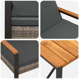 Outdoor Furniture Set 4 pcs Grey and Dark Grey Poly Rattan - Extra Image