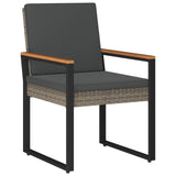 Outdoor Furniture Set 4 pcs Grey and Dark Grey Poly Rattan - Top-Down View