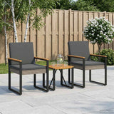 Outdoor Furniture Set 3 pcs Grey and Dark Grey Poly Rattan