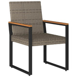 Outdoor Furniture Set 3 pcs Grey and Dark Grey Poly Rattan - 45-Degree Angle