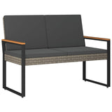 Outdoor Bench Grey and Dark Grey 107 x 61 x 80 cm Poly Rattan