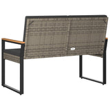 Outdoor Bench Grey and Dark Grey 107 x 61 x 80 cm Poly Rattan - Close-Up Angle