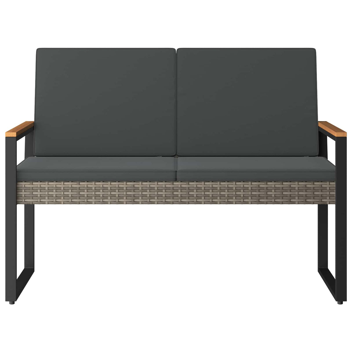 Outdoor Bench Grey and Dark Grey 107 x 61 x 80 cm Poly Rattan