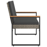 Outdoor Bench Grey and Dark Grey 107 x 61 x 80 cm Poly Rattan - Rear View