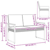 Outdoor Bench Grey and Dark Grey 107 x 61 x 80 cm Poly Rattan
