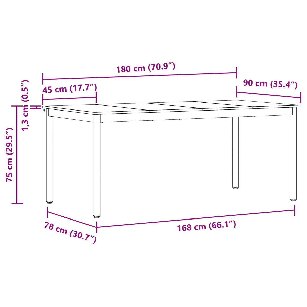 Dining Tables 180 x 90 x 75 cm Engineered Wood Rectangular
