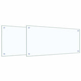 Kitchen Backsplash 2 pcs Transparent 90 x 40 cm Tempered Glass