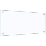 Kitchen Backsplash 2 pcs Transparent 90 x 40 cm Tempered Glass - Side View