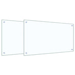 Kitchen Backsplash 2 pcs Transparent 90 x 50 cm Tempered Glass