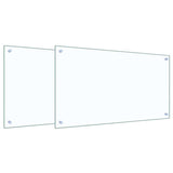 Kitchen Backsplash 2 pcs Transparent 90 x 50 cm Tempered Glass - Front View