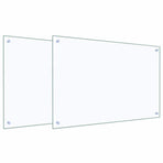 Kitchen Backsplash 2 pcs Transparent 90 x 60 cm Tempered Glass