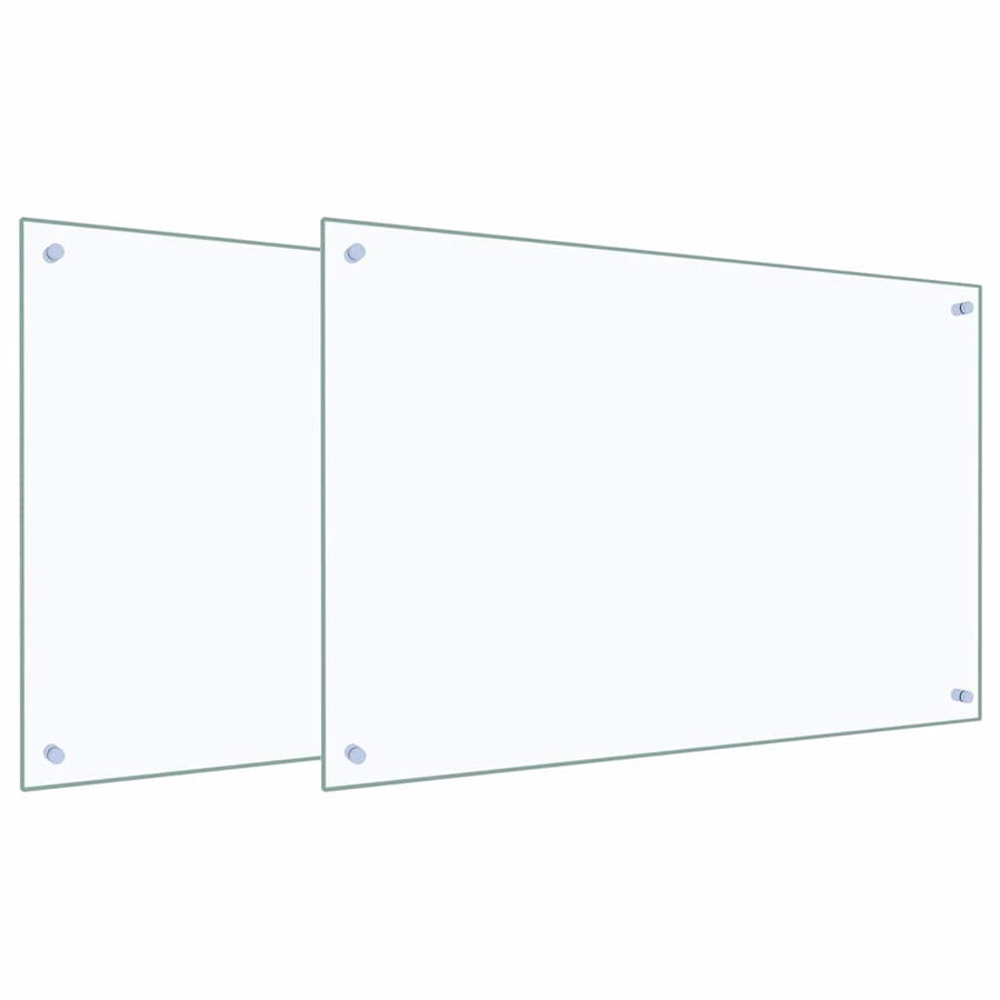 Kitchen Backsplash 2 pcs Transparent 90 x 60 cm Tempered Glass