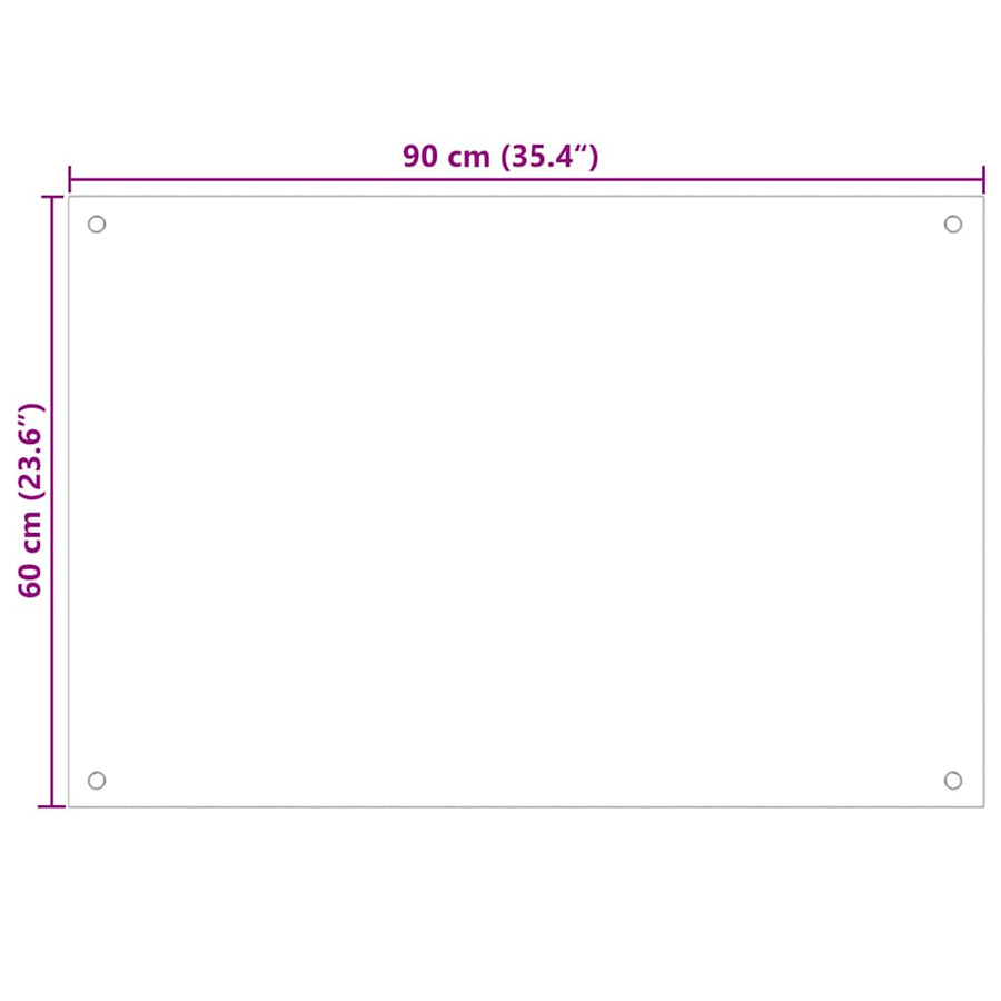 Kitchen Backsplash 2 pcs Transparent 90 x 60 cm Tempered Glass