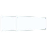 Kitchen Backsplash 2 pcs Transparent 100 x 40 cm Tempered Glass