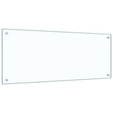 Kitchen Backsplash 2 pcs Transparent 100 x 40 cm Tempered Glass - Side View