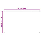 Kitchen Backsplash 2 pcs Transparent 100 x 40 cm Tempered Glass