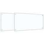 Kitchen Backsplash 2 pcs Transparent 100 x 50 cm Tempered Glass