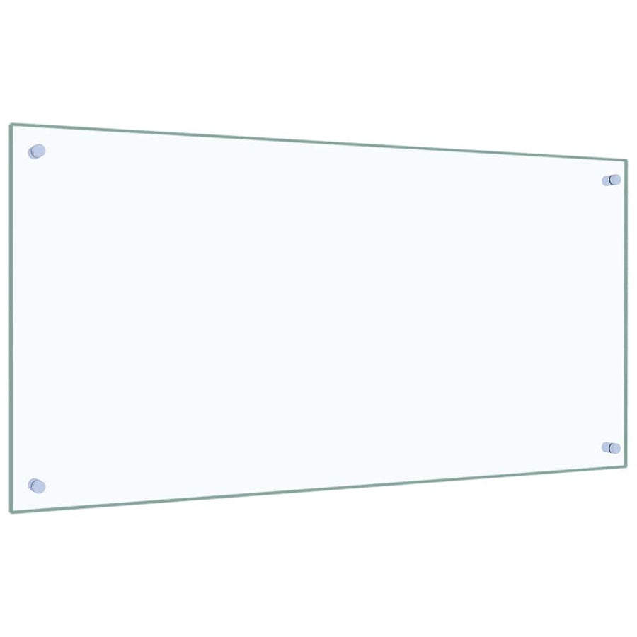 Kitchen Backsplash 2 pcs Transparent 100 x 50 cm Tempered Glass