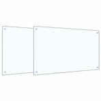 Kitchen Backsplash 2 pcs Transparent 100 x 60 cm Tempered Glass