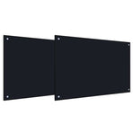 Kitchen Backsplash 2 pcs Black 90 x 50 cm Tempered Glass