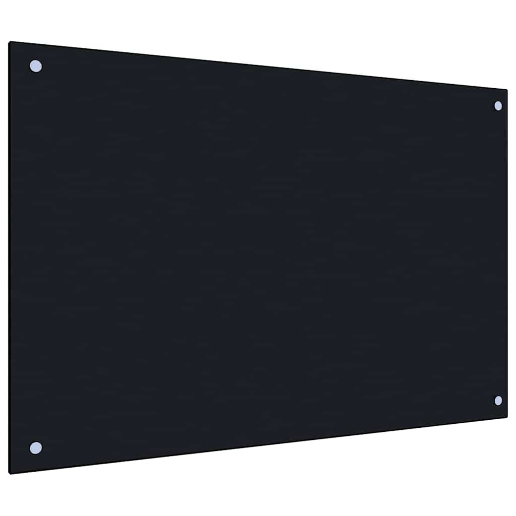 Kitchen Backsplash 2 pcs Black 90 x 50 cm Tempered Glass