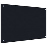 Kitchen Backsplash 2 pcs Black 90 x 50 cm Tempered Glass - Side View