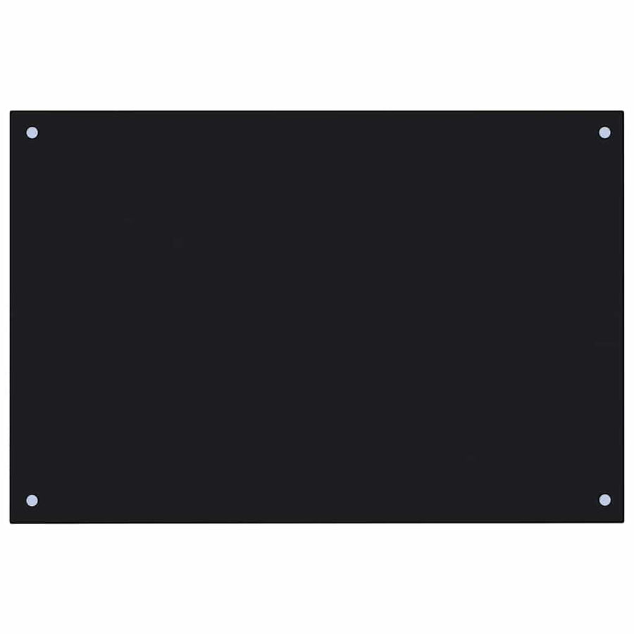 Kitchen Backsplash 2 pcs Black 90 x 50 cm Tempered Glass