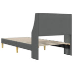 Bed Frame with Headboard Dark Grey 90 x 190 cm Fabric