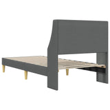 Bed Frame with Headboard Dark Grey 90 x 190 cm Velvet - Rear View