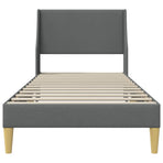 Bed Frame with Headboard Dark Grey 90 x 190 cm Fabric