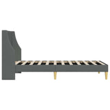 Bed Frame with Headboard Dark Grey 90 x 190 cm Velvet - 45-Degree Angle