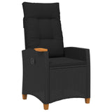 reclining chair with tea plate Black 62 x 64 x 112 cm - Front View