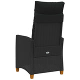 reclining chair with tea plate Black 62 x 64 x 112 cm - Rear View