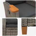 reclining chair with tea plate Poly Rattan