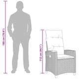 reclining chair with tea plate 62 x 64 x 112 cm Poly Rattan - Extra Image
