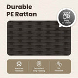 Reclining Bench with Table Black 126 x 65 x 112 cm Poly Rattan - Rear View