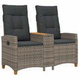 Reclining Bench with Table Grey and Dark Grey 126 x 65 x 112 cm